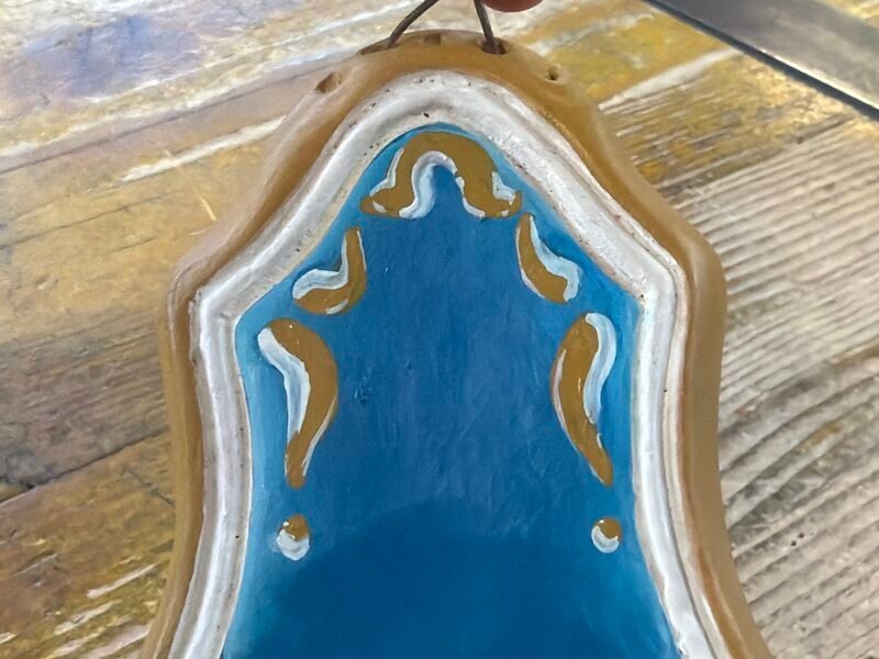 Acquasantiera in Ceramica Beige e Blu — foto 2
