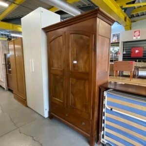 Armadio Vintage 2 Ante in Legno Scuro con Chiave