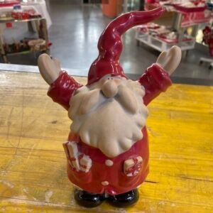 Babbo Natale in Ceramica con Braccia Alte