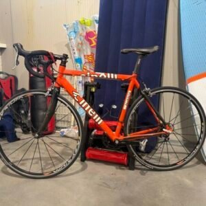 Bici da Corsa Telaio in Alluminio Arancio Cinelli con Cronometro