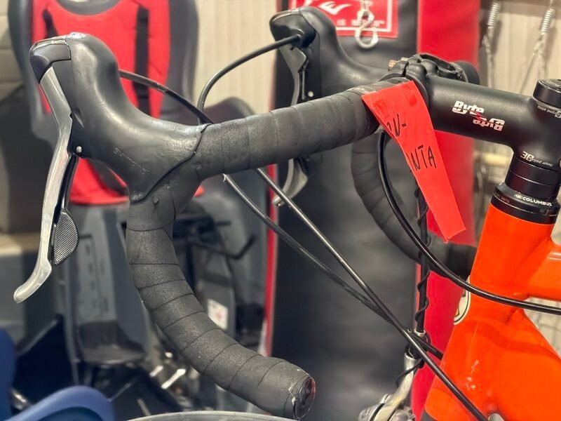 Bici da Corsa Telaio in Alluminio Arancio Cinelli con Cronometro — foto 2