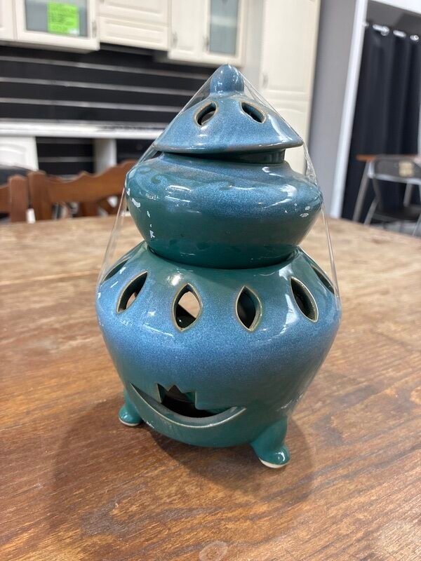 Bruciatore Profumo Ceramica Blu/Verde Traforata — foto 2