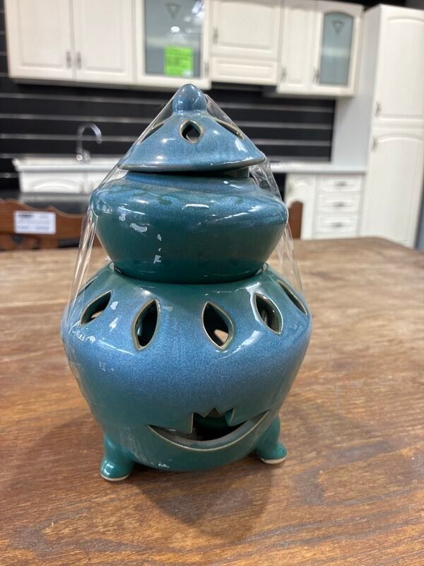 Bruciatore Profumo Ceramica Blu/Verde Traforata — foto 3