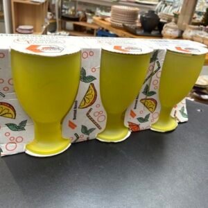 Calici in Vetro Satinato Giallo – Set da 3
