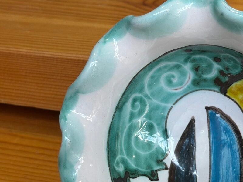 Ciotolina Ceramica Bianco Verde Bordo Orlato Vietri — foto 3