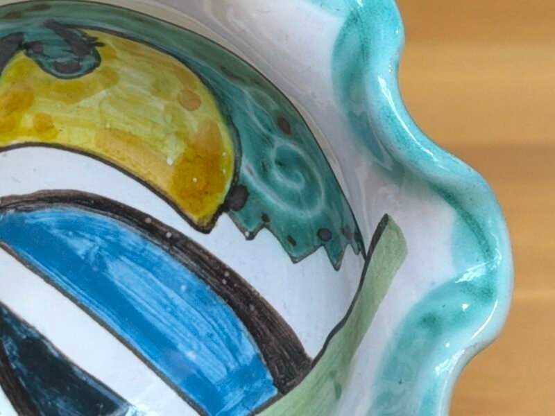 Ciotolina Ceramica Bianco Verde Bordo Orlato Vietri — foto 4