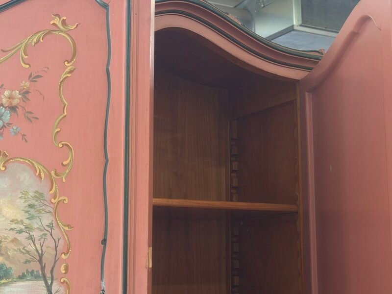 Credenza Anni ’50/’60 Rosa Dipinta con 2 Moduli e Chiavi — foto 2
