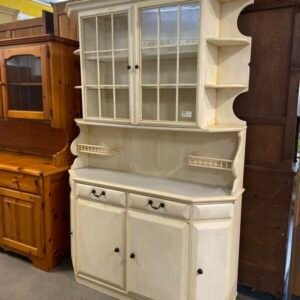 Credenza Bianca in Legno Scantonata con Sopra a Giorno