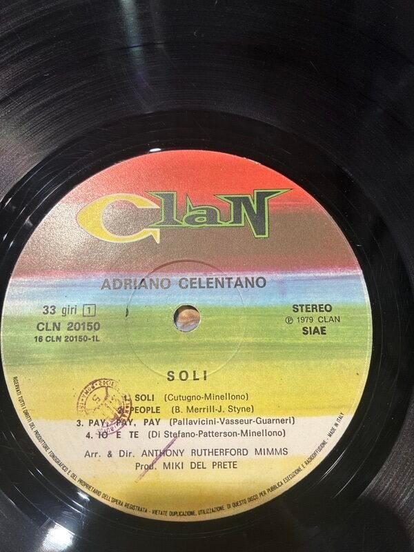 Disco Vinile 33 Giri Celentano-Soli — foto 2