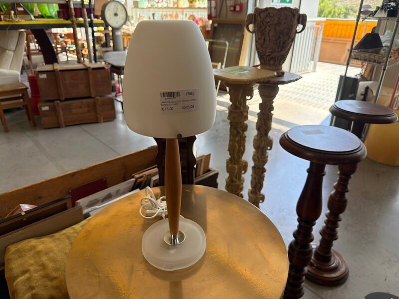 Lampada in Legno Chiaro con Vetro Satinato IKEA