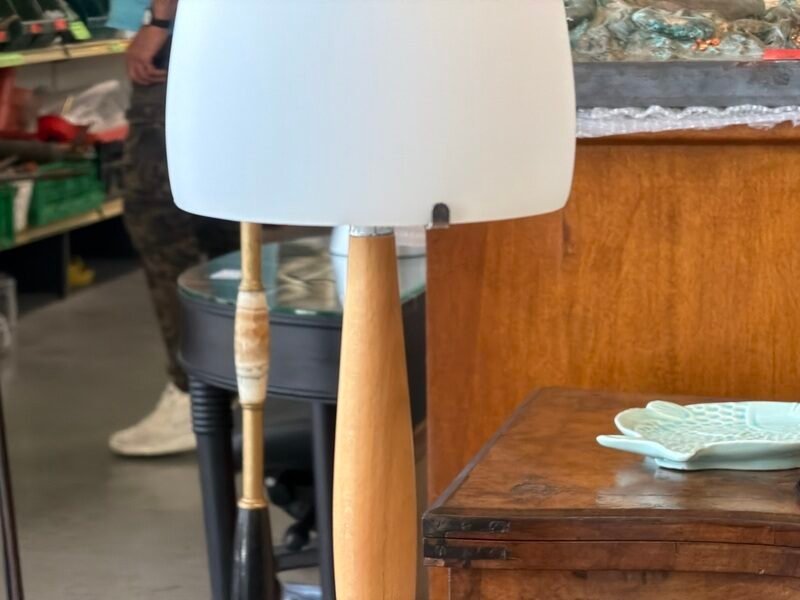 Lampada in Legno Chiaro con Vetro Satinato IKEA — foto 3