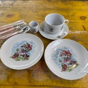 Leuchtenburg Set Pappa Ceramica Bianca Gaattini 4 Pezzi
