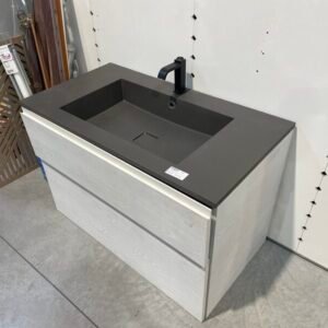 Mobile Bagno Grigio Chiaro con Lavello in Pietra Grigia