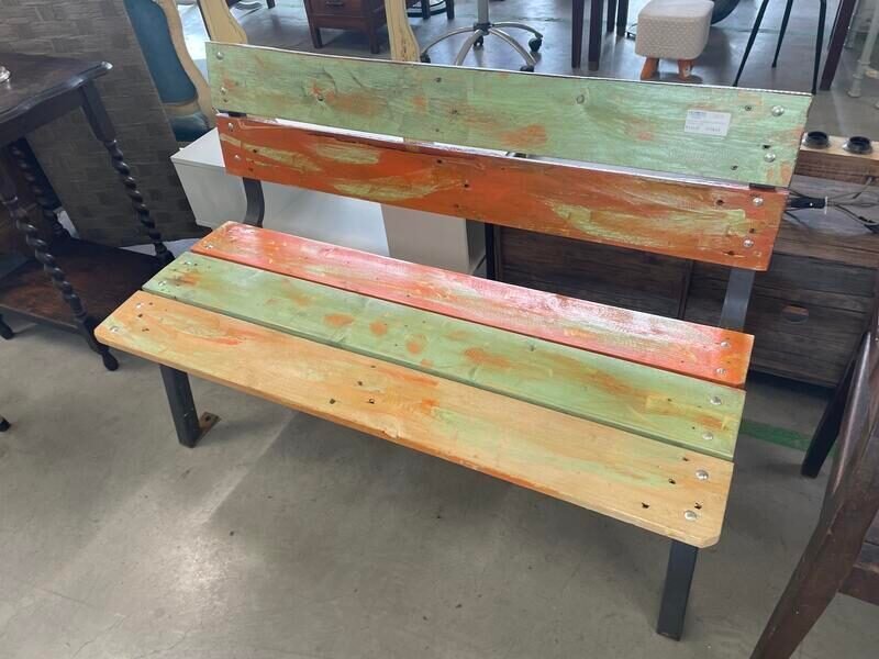 Panchina Multicolor con Supporto in Ferro Grigio — foto 4