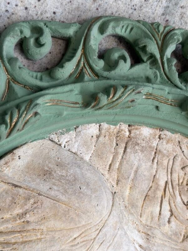 Quadro Madonna con Bambino Cornice Legno Verde Oro — foto 2