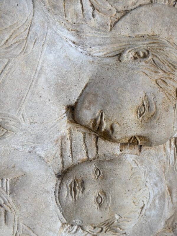Quadro Madonna con Bambino Cornice Legno Verde Oro — foto 4