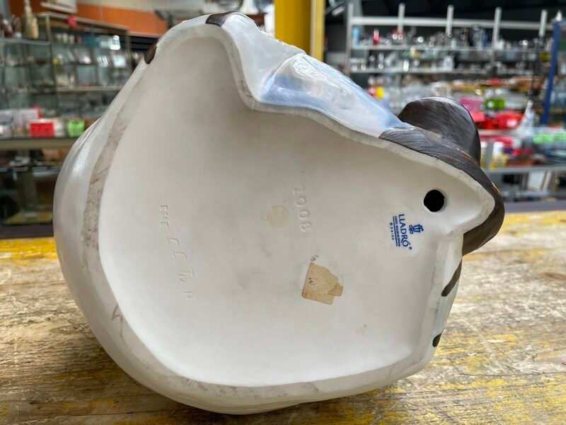 Statua Eschimese in Ceramica Bianca e Blu Lladrò 31 cm — foto 2