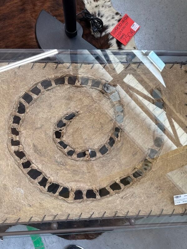 Tavolino Basso in Vetro con Spirale Corda Intreccio — foto 4