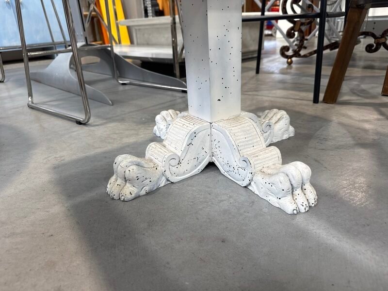 Tavolino Piede Centrale Quadrato Bianco — foto 3
