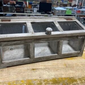 Teca Serra in Legno Shabby con 3 Scomparti