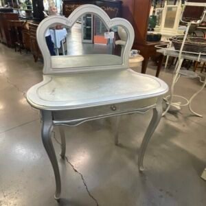 Toilette in Argento Similpelle con Cassetto