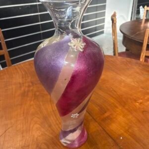 Vaso in Vetro Spirale con Fasce Fucsia e Viola