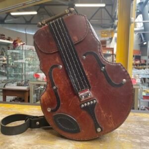 Zaino in Cuoio Marrone/Nero a Forma di Violino