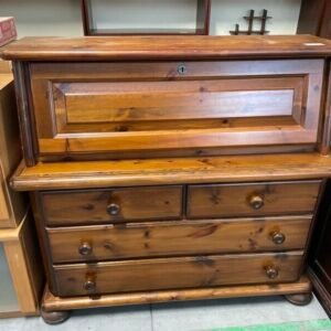 CASSETTIERA RIBALTA LEGNO SCURO PINO