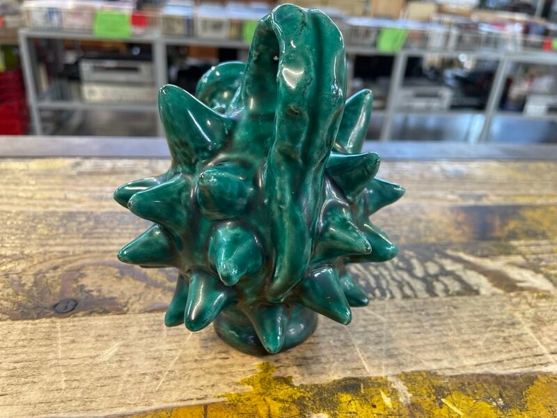 CERAMICA ARTIGIANALE CALABRESE CARAFFA RICCIO VERDE - immagine 2