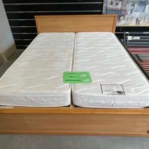 LETTO MATRIMONIALE LEGNO CHIARO CON RETE