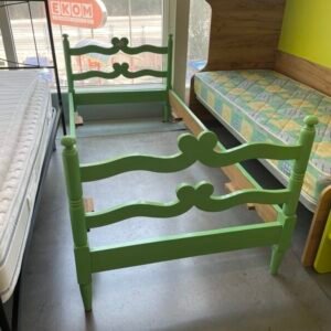 STRUTTURA LETTO SINGOLO LEGNO VERDE