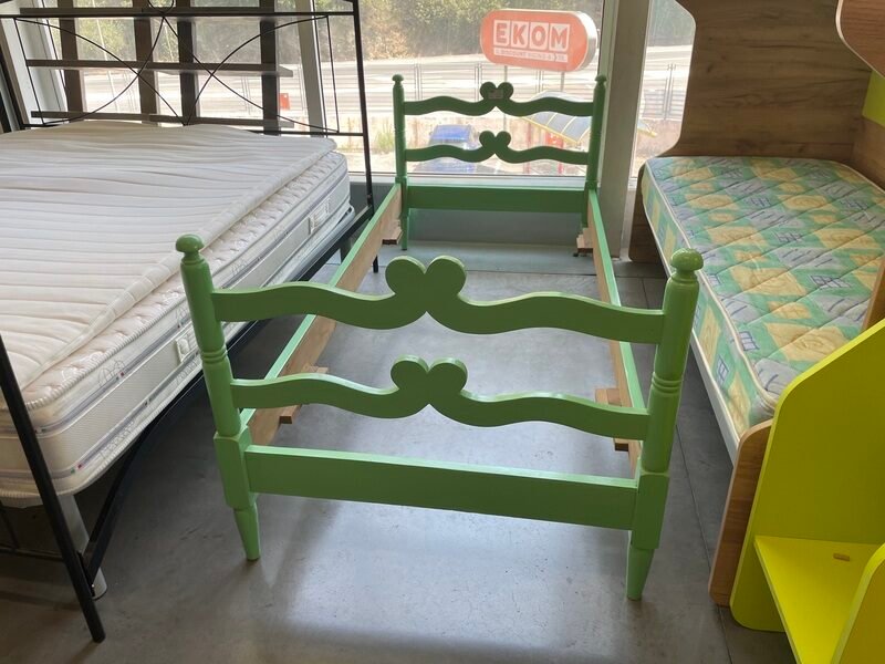 STRUTTURA LETTO SINGOLO LEGNO VERDE - immagine 2