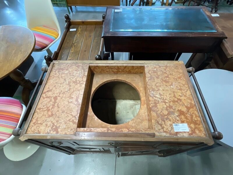 VECCHIA TOILETTE RIPIANO ANNI'30 MARMO ROSA - immagine 2