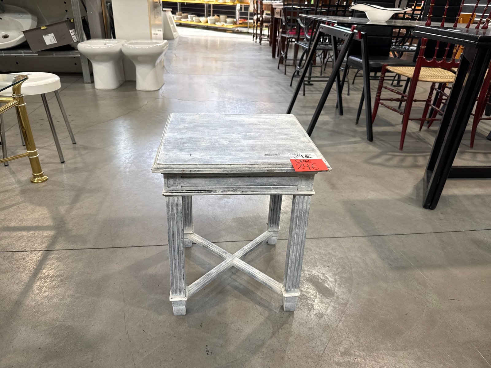 Tavolino Quadrato Legno Grigio