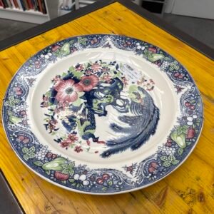 Grande Piatto Stile Cina Pavoni Blu