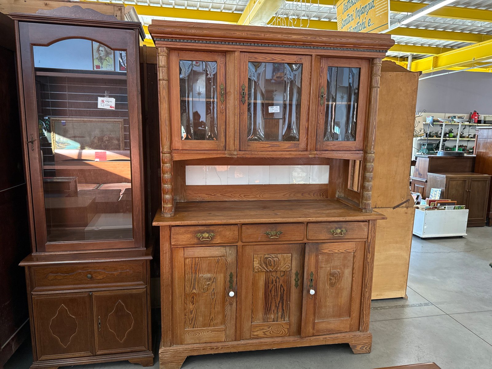 Credenza Primi’900 Legno Ante Vetro
