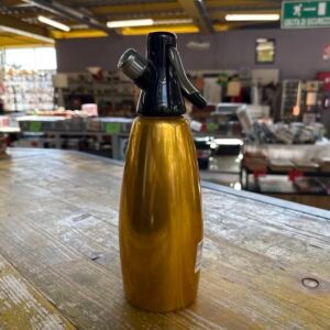 Sifone per Seltz Vintage in Metallo Dorato