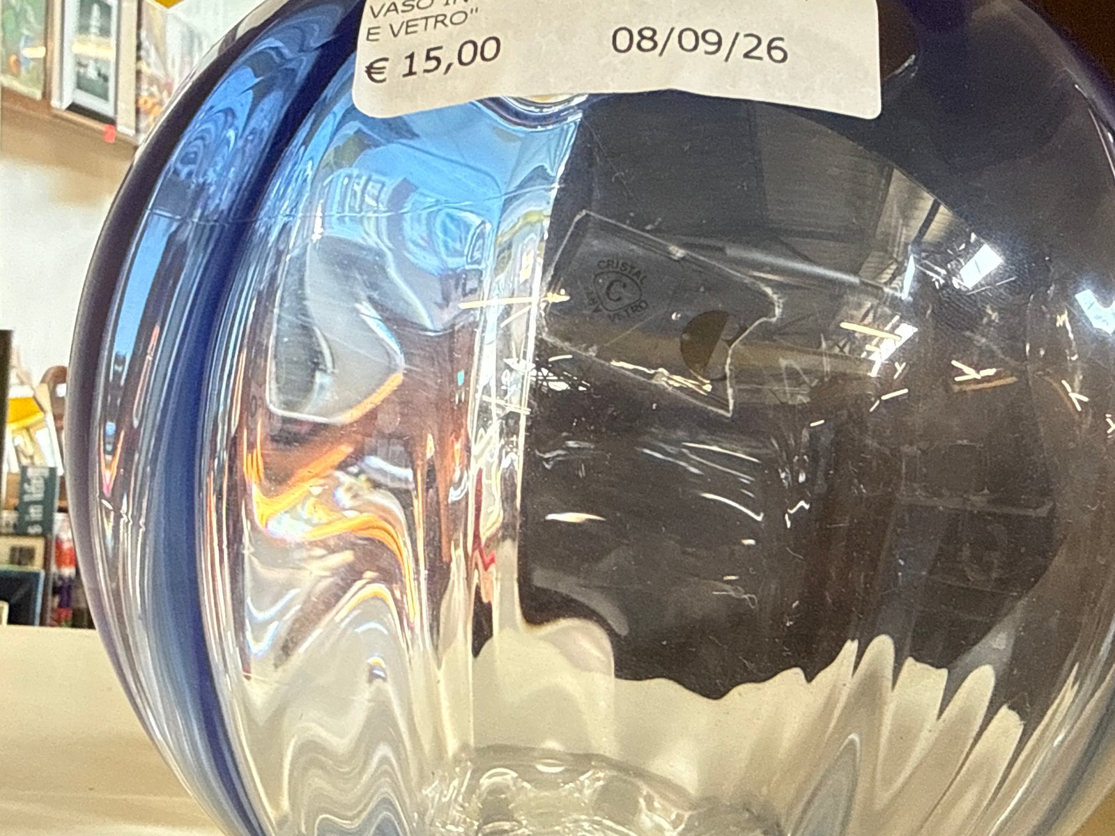 Vaso in Vetro Blu Arte Vetro - immagine 2