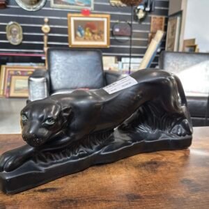 Statua Pantera Ceramica Nera
