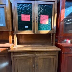Credenza Vintage Legno Vetri Verdi