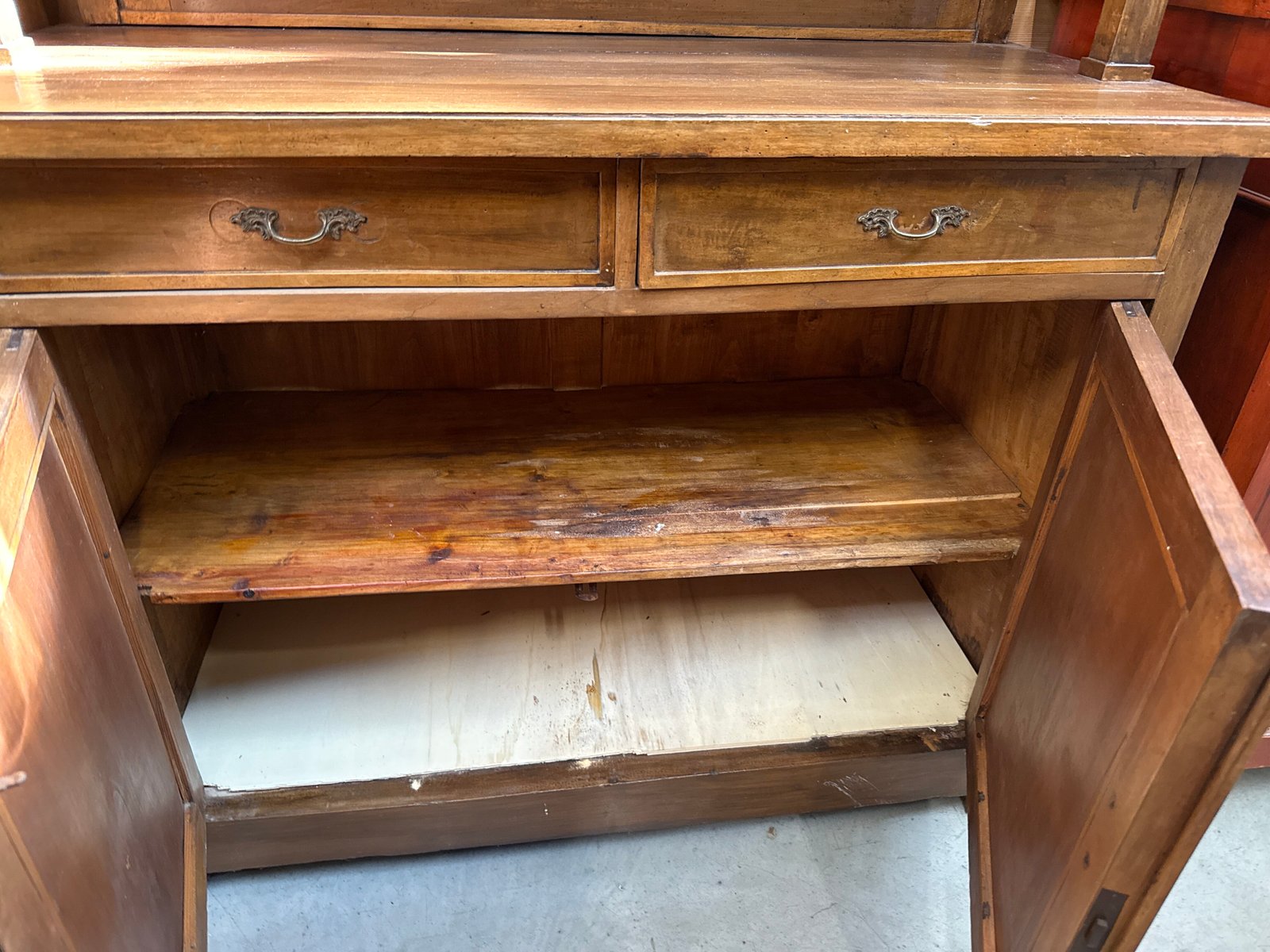 Credenza Vintage Legno Vetri Verdi - immagine 4