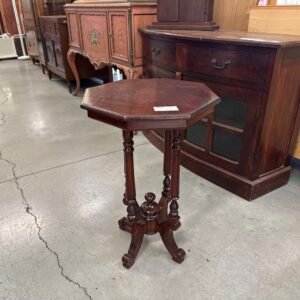 Tavolino Ottagonale Legno Scuro