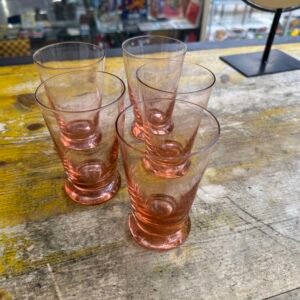 Bicchieri in Vetro Rosa Liscio