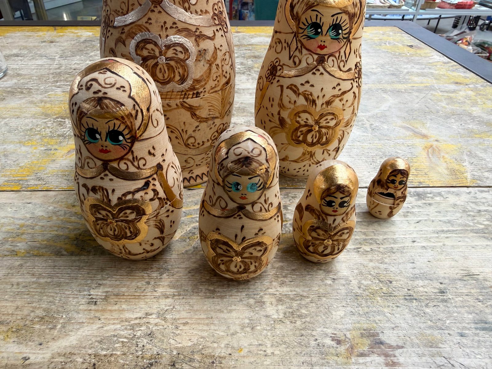 Set 5 Matrioske Legno Chiaro - immagine 2