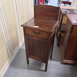 Comodino Legno Scuro Con Alzatina