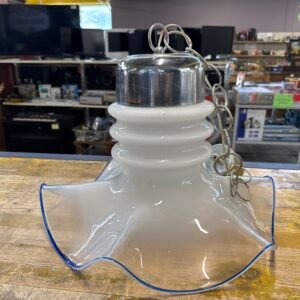 Lampadario Vintage Vetro Bordo Blu